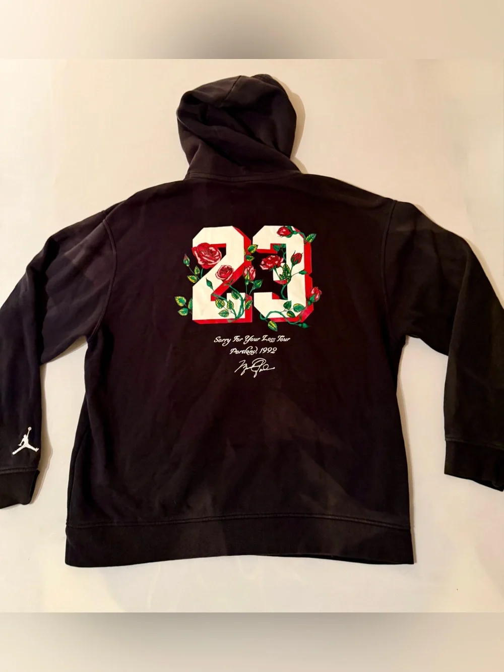 Michael Jordan Sorry For Your Loss Tour Portland 1992 Hoodie Embroided Mens L